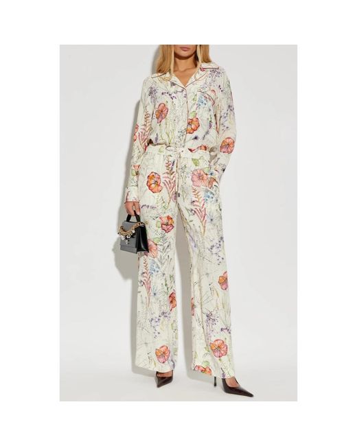McQueen Overhemden ,Meadow Floral Pyjama Shirt in het White