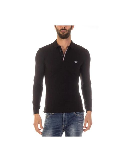 Armani Jeans Black Polo Shirts for men