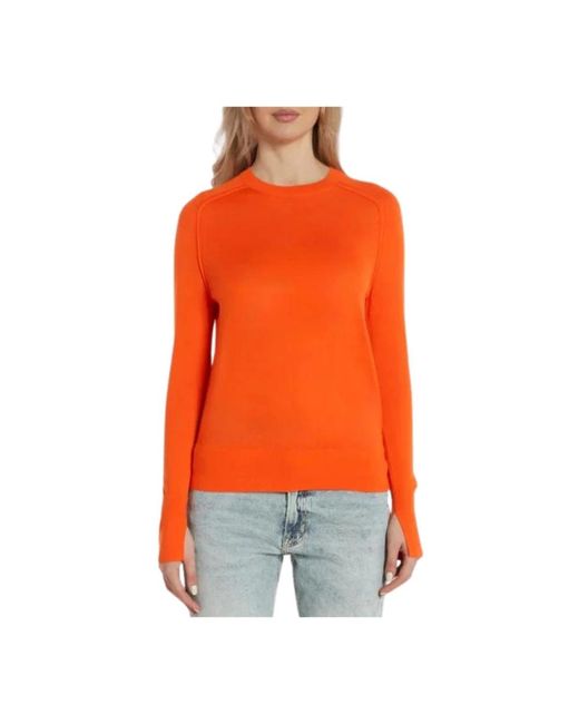 Calvin Klein Orange Round-Neck Knitwear
