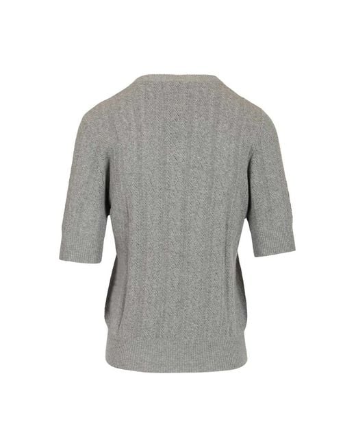 Lisa Yang Gray Round-Neck Knitwear