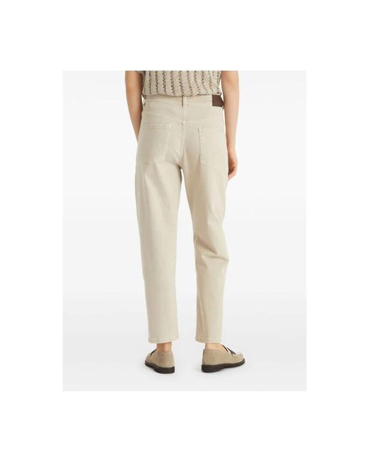 Brunello Cucinelli Natural Hose mit klassischen fünf taschen