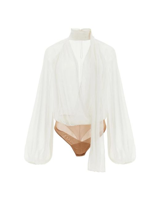 Elisabetta Franchi White Long Sleeve T-Shirts