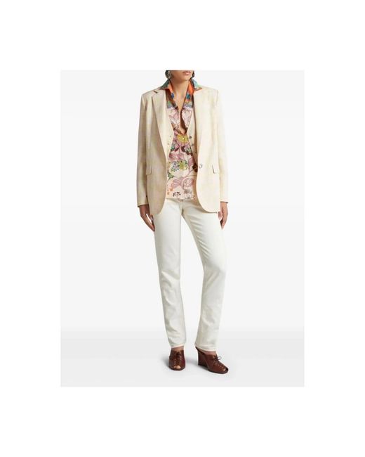 Etro White Knopfblazer