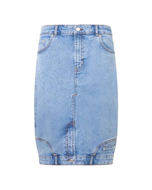Moschino Lichtgewicht Katoenen Denim Rok in het Blue