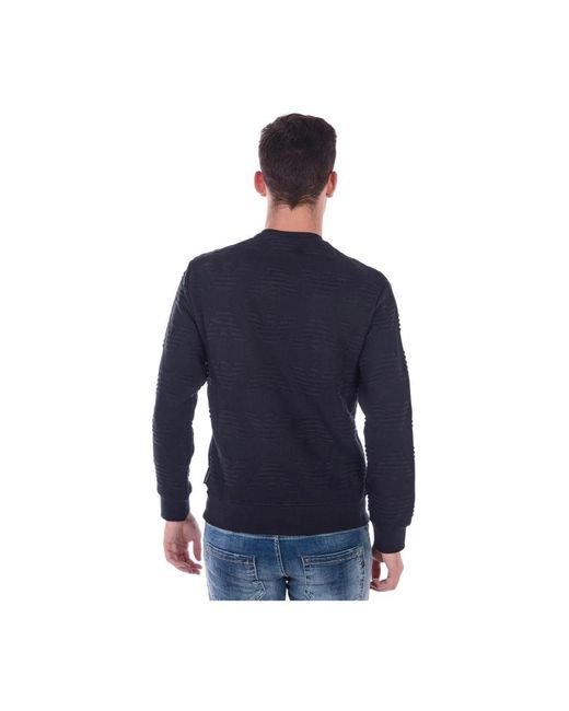 Emporio Armani Blue Round-Neck Knitwear for men