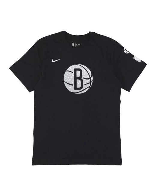 Nike Fitness ,Zwart ,Katoen Brooklyn Nets Logo Tee in het Black voor heren