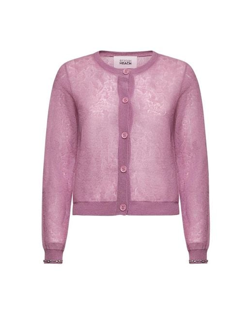 Silvian Heach Purple Strickjacke Mit Rundhalsausschnitt