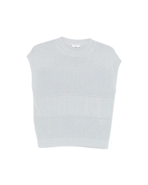 Peserico White Round-Neck Knitwear