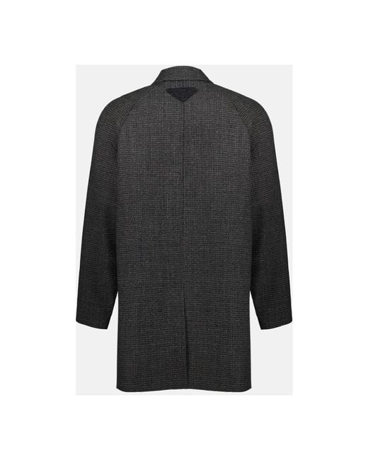 Prada Black Single-Breasted Coats for men