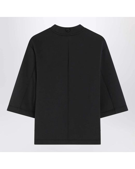 Moncler Black Asymmetric Hem Short-Sleeved T-Shirt