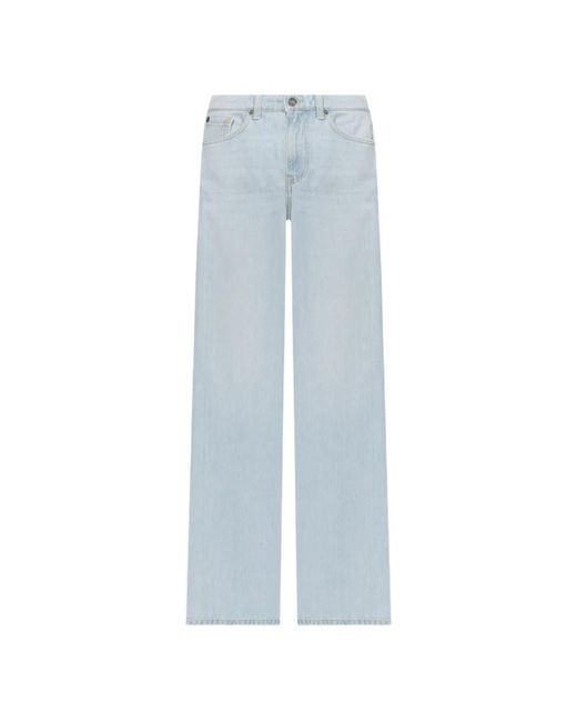 Twin Set Blue High-waist wide-leg jeans in hellem denim