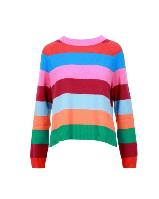 Weekend by Maxmara Red Cashmere Rundhals-Pullover