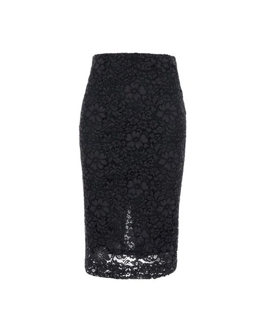 Midi Skirts Plain Units en coloris Black