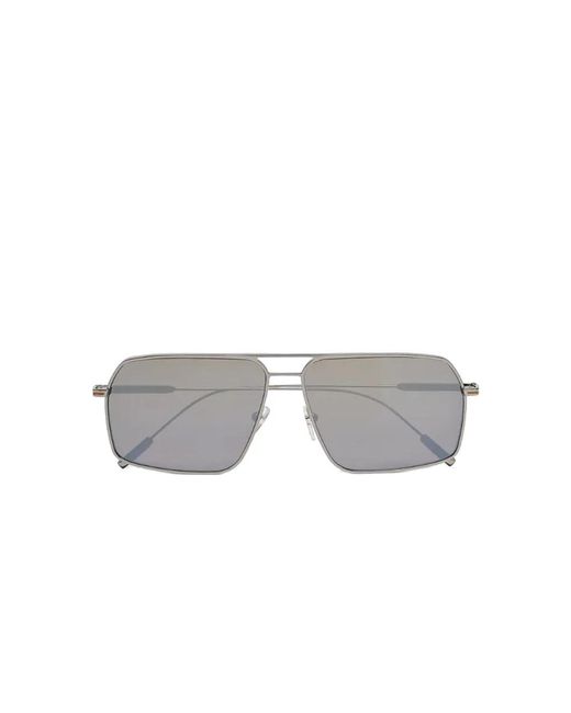 Zegna Quadratische metall-sonnenbrille mit silberspiegel in Gray für Herren