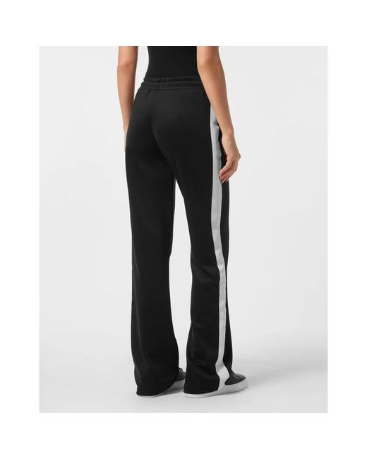 Philipp Plein Broeken ,Zwart ,Polyester Joggingbroek Signature in het Black