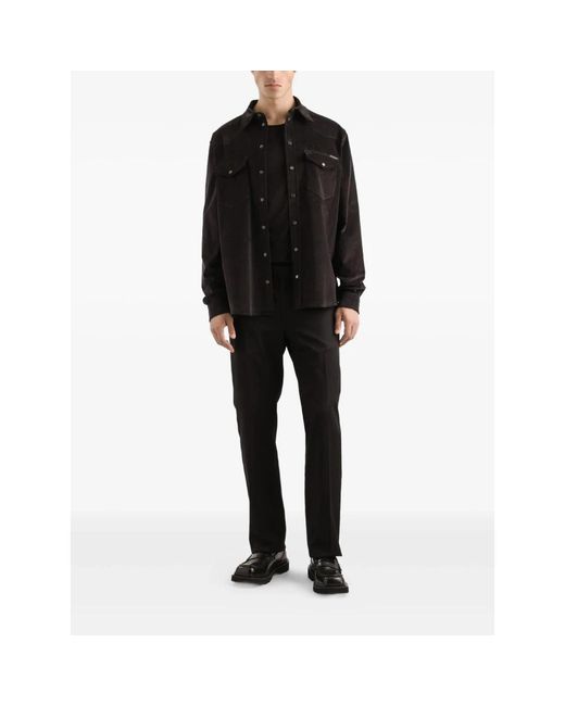 Dolce & Gabbana Black Long Sleeve Tops for men