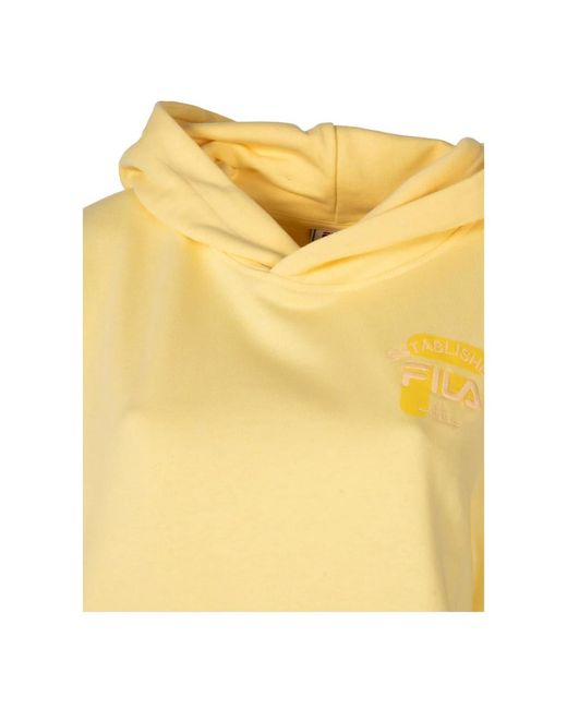 Fila Hoodies & Sweatvesten ,Geel ,Loszittende Hoodie in het Yellow