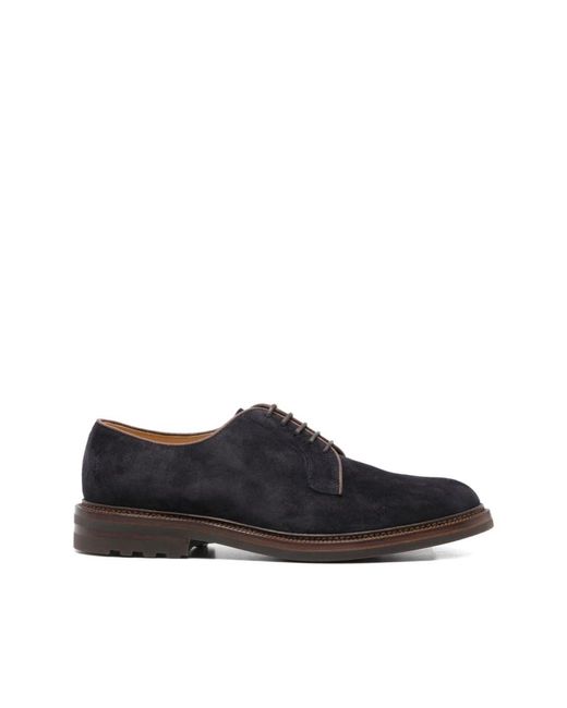 Brunello Cucinelli Wildleder Derby Schuhe Dunkelbraun Schnürung in Black für Herren