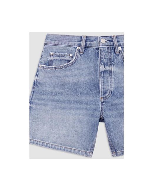 Anine Bing Blue Denim Shorts
