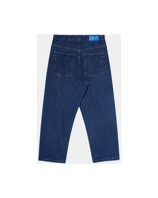 POLAR SKATE Blue Cropped Jeans for men