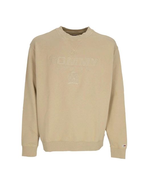 Tommy Hilfiger Logo Crewneck Klettersweatshirt Relic Tan in Natural für Herren