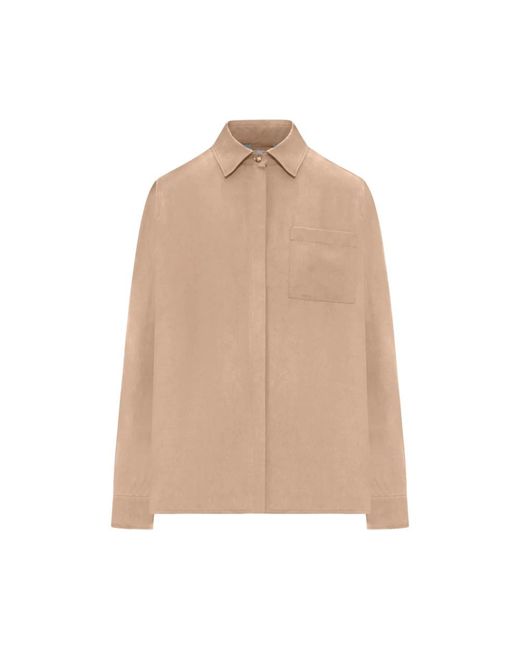 Max Mara Overhemden ,Silk Canvas Shirt in het Natural