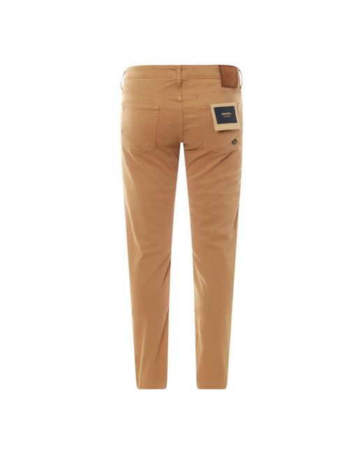 Incotex Brown Slim-Fit Trousers for men