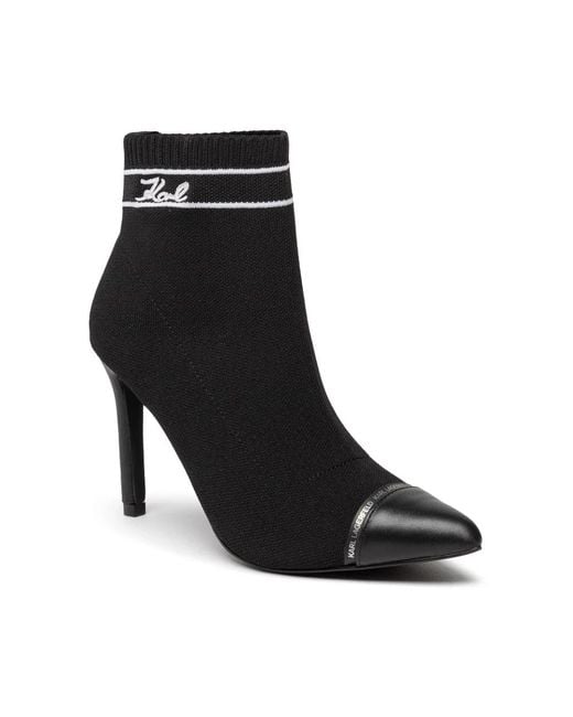 Karl Lagerfeld Black Heeled Boots