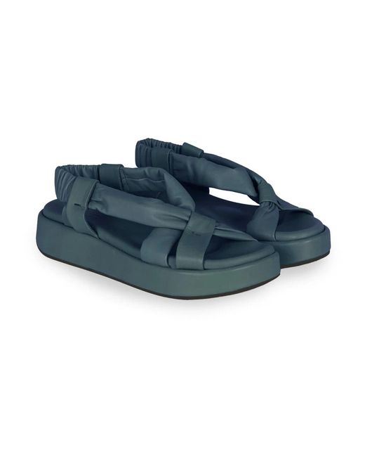 Cortana Schoenen ,Groen ,Leer Ocean Platte Sandaal in het Blue