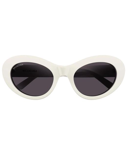 Balenciaga Metallic Weiß/graue sonnenbrille bb0294sk