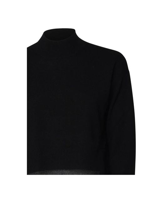 Pinko Truien & Vesten ,Zwart ,Wol Wollen Trui Met Halfhoge Kraag in het Black