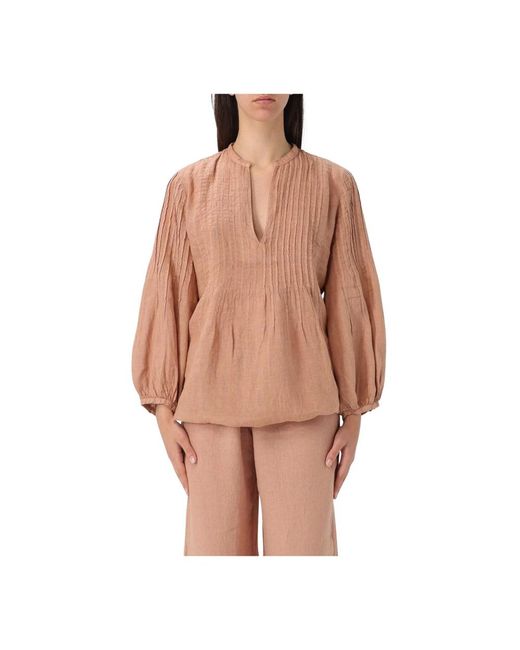 Blouses 120% Lino de color Brown