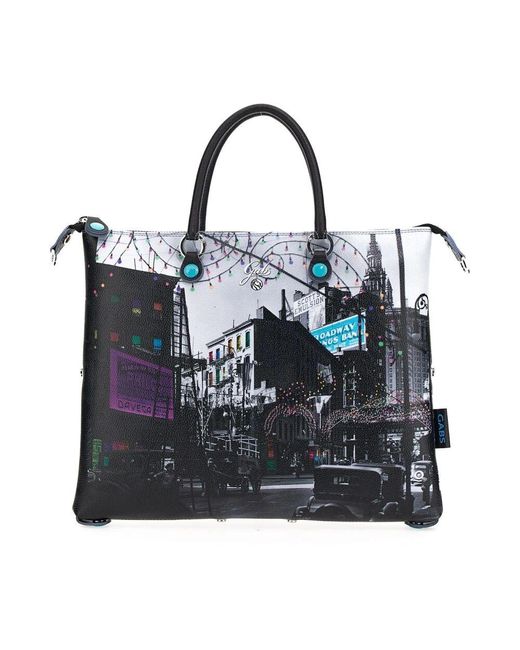 Gabs Black Wandelbare Leder Shopper Tasche