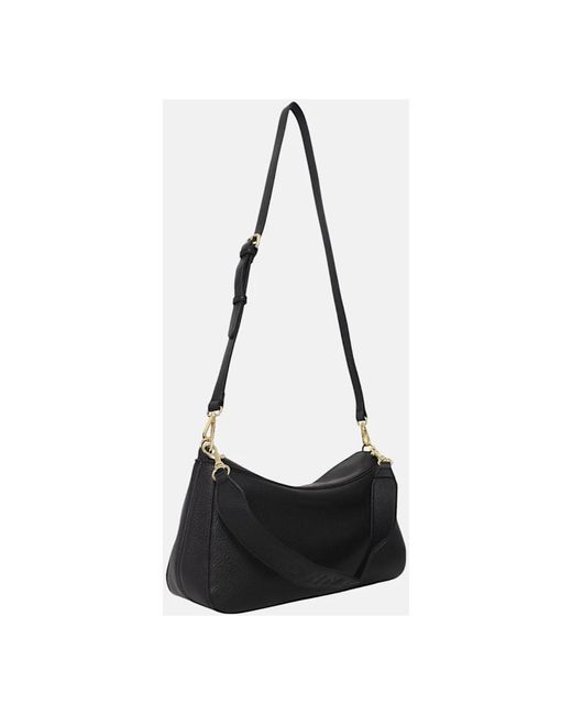 Ermanno Scervino Black Eco-Leder Hobo Bag Mit Verstellbarem Riemen