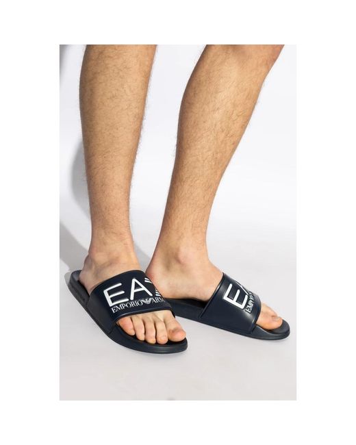 EA7 Gummisandalen Mit Logo in Blue für Herren