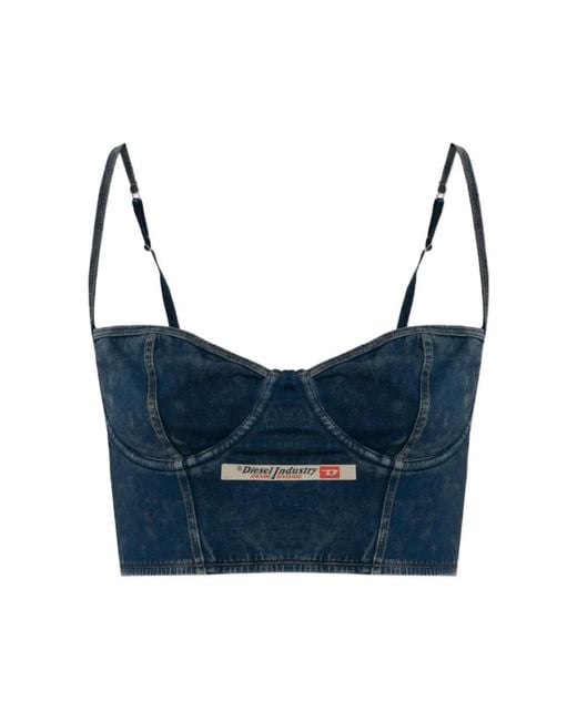 DIESEL Blue Sleeveless Tops