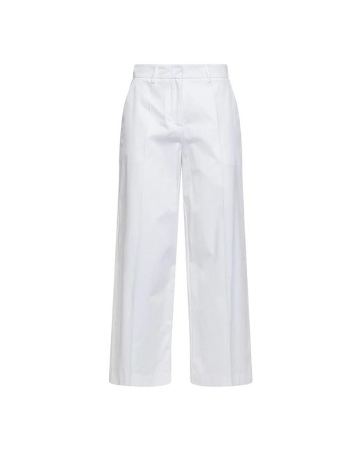 Blanca Vita White Wide Trousers