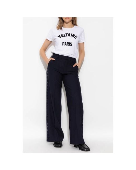 Zadig & Voltaire Blue Wide Trousers