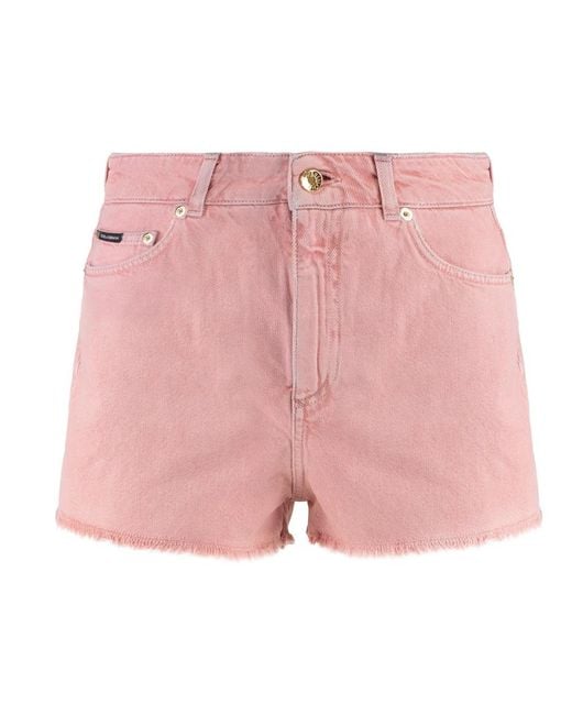Dolce & Gabbana Pink Denim Shorts