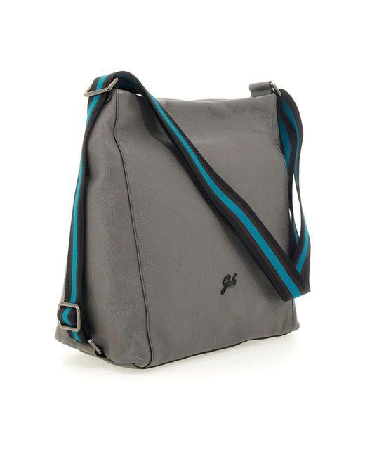 Gabs Gray Geometrische Patchwork-Schultertasche Aus Grauem Leder