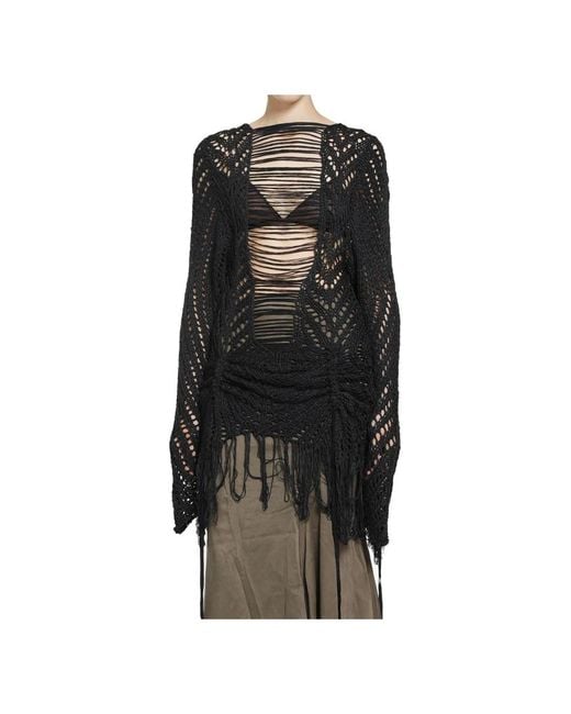 Yehuafan Black Round-Neck Knitwear