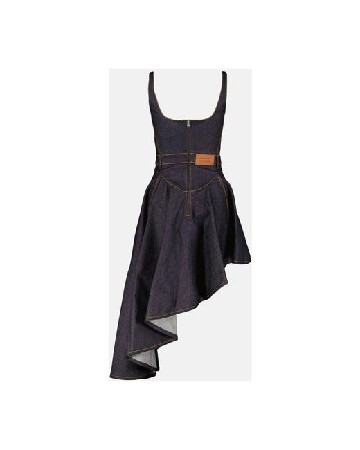 Alexander McQueen Blue Midi Dresses