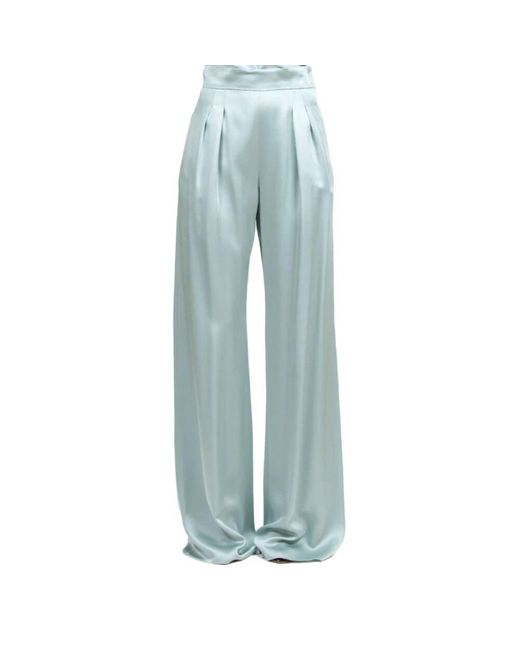 Max Mara Blue Aquamarin Palazzo Hose Mit Seitentaschen