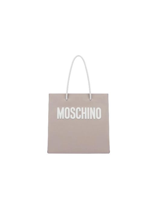 Moschino White Tote Bags