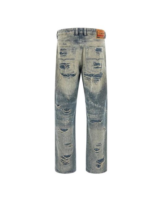 DIESEL Gray Straight Fit Jeans for men