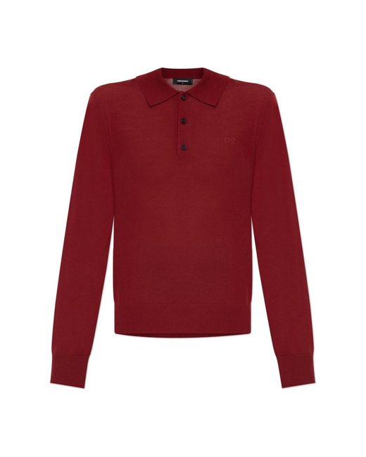 DSquared² Truien & Vesten ,Rood ,Wol Wollen Trui in het Red