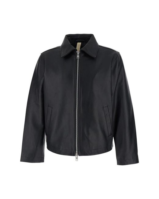 sunflower Jassen ,Zwart ,Leer Kort Leren Jack in het Black voor heren