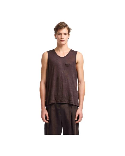 Emporio Armani Brown Sleeveless Tops for men