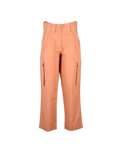 Straight Trousers Twinset de color Orange