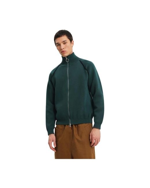 1989 STUDIO Truien & Vesten ,Groen ,Groene Cardigan Sweater in het Green voor heren